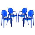 Primewir Casper Dining Armchairs in Blue Polycarbonate, 4PK EEI-1769-BLU